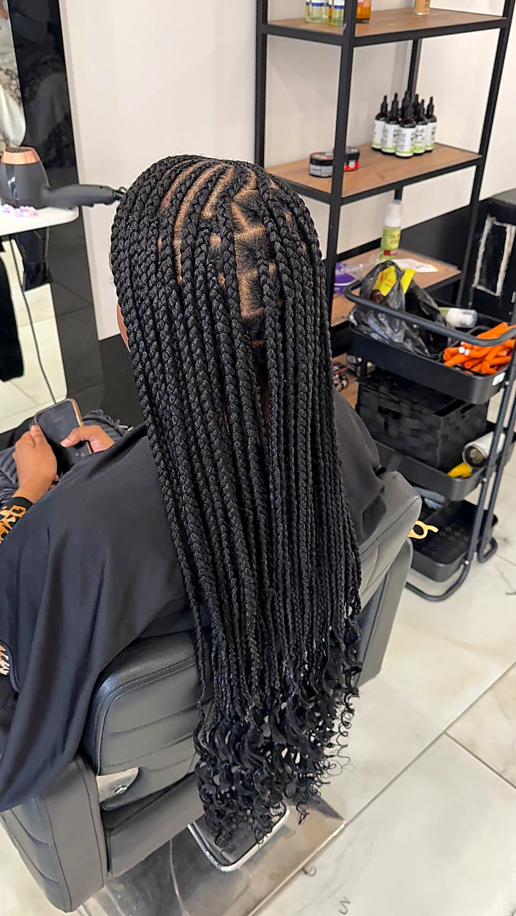 Fulani braids réalisées chez FF Beauty