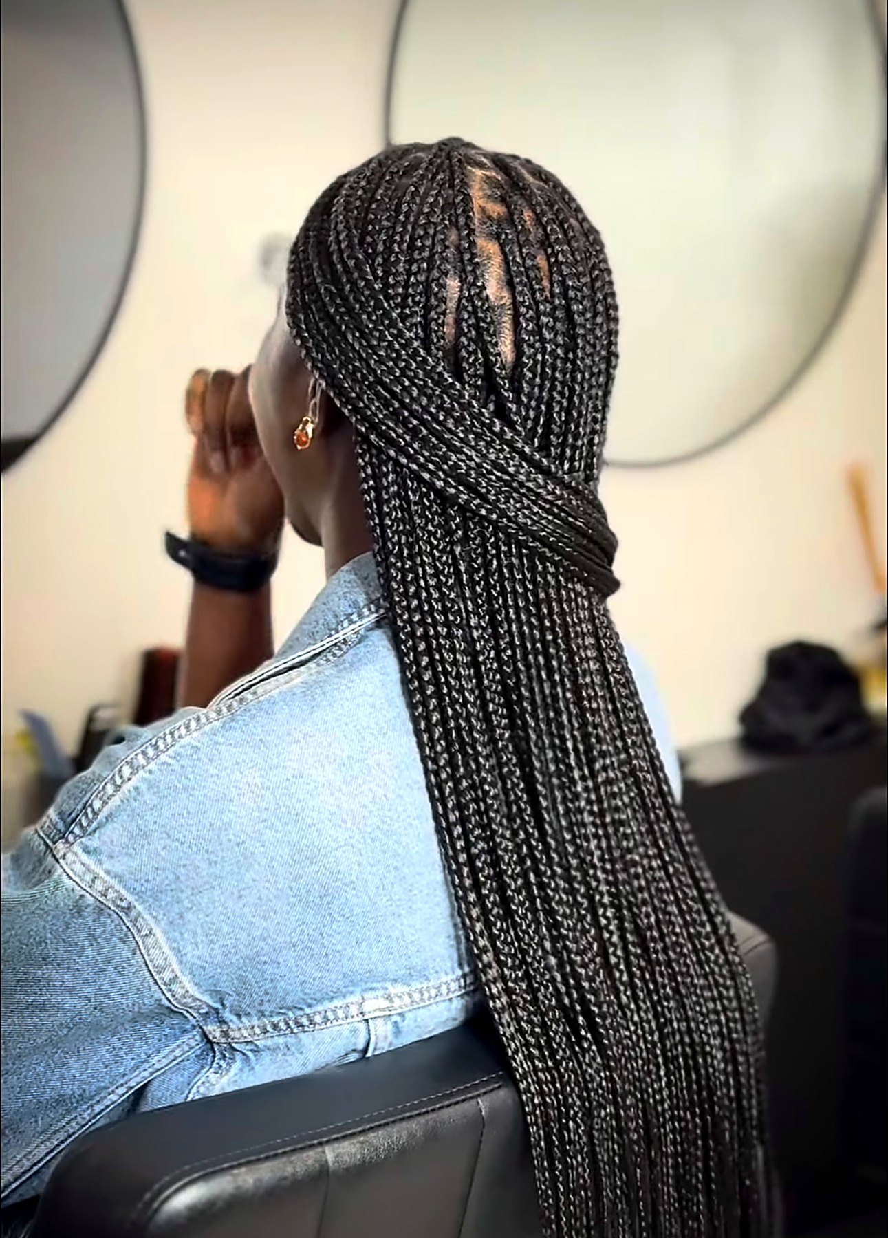 Box braids fines réalisées chez FF Beauty