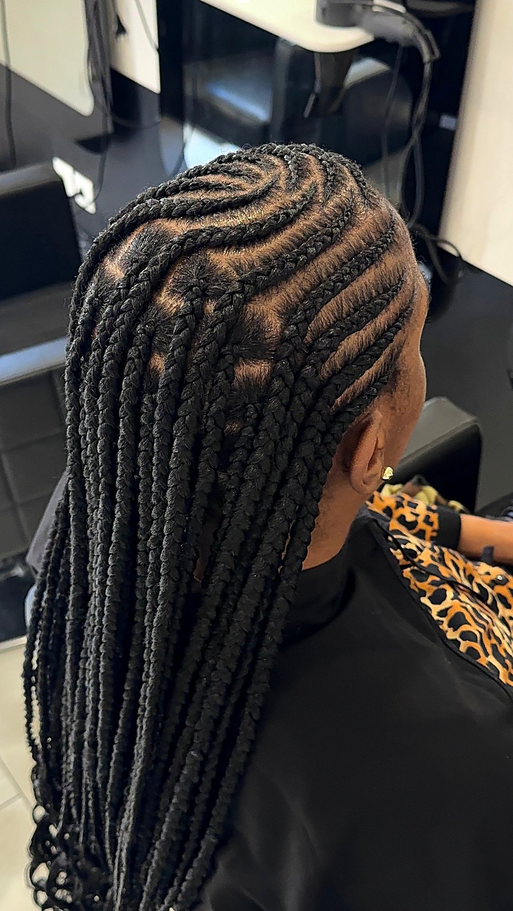 Knotless à motif réalisées chez FF Beauty